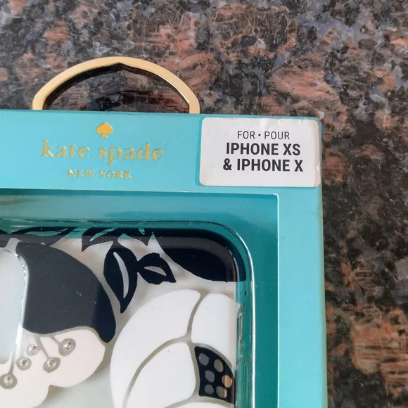 Kate Spade Black and White Floral iPhone XS/X Case